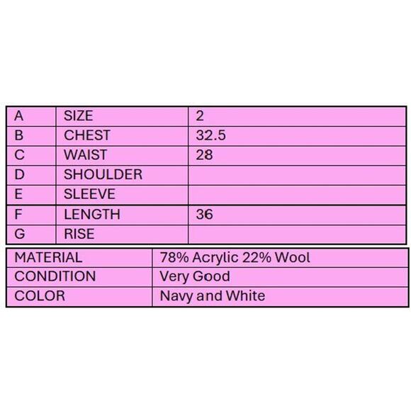 J. Crew Suiting Size 2 Navy White Striped Tweed Fully Lined Professional Dress - Picture 7 of 7